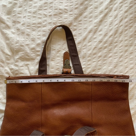 L.L. Bean Leather Messenger Tote (Medium), Brown Leather - Picture 8 of 11